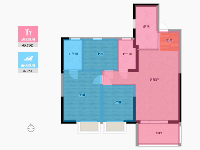 安徽省-合肥市-中国铁建清溪国际・樾园-77.00-户型库-动静分区