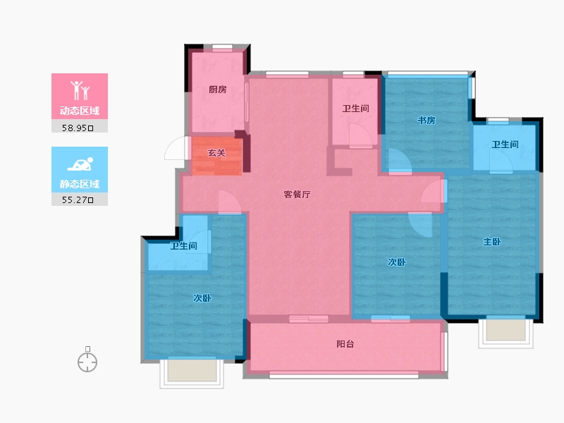 安徽省-合肥市-雍荣府-102.05-户型库-动静分区