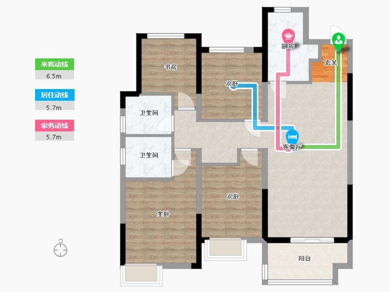 安徽省-合肥市-高速・蜀西湖畔-101.35-户型库-动静线