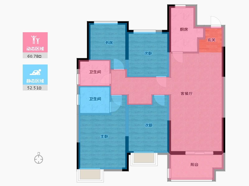 安徽省-合肥市-高速・蜀西湖畔-101.35-户型库-动静分区