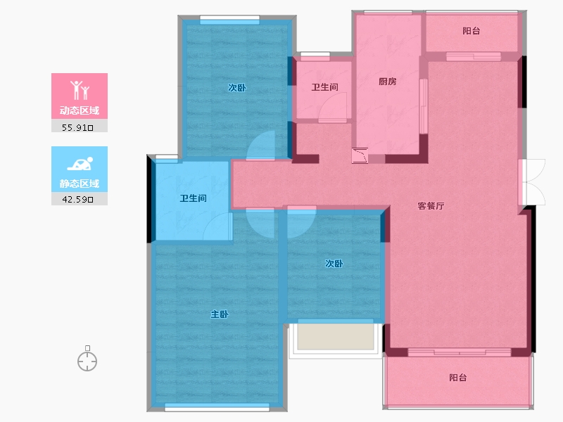 四川省-巴中市-江南福地二期-88.46-户型库-动静分区