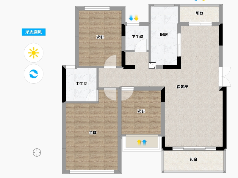 四川省-巴中市-江南福地二期-88.46-户型库-采光通风