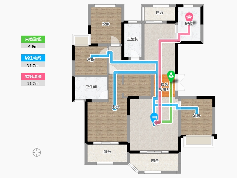 四川省-成都市-北辰天麓御府-123.90-户型库-动静线