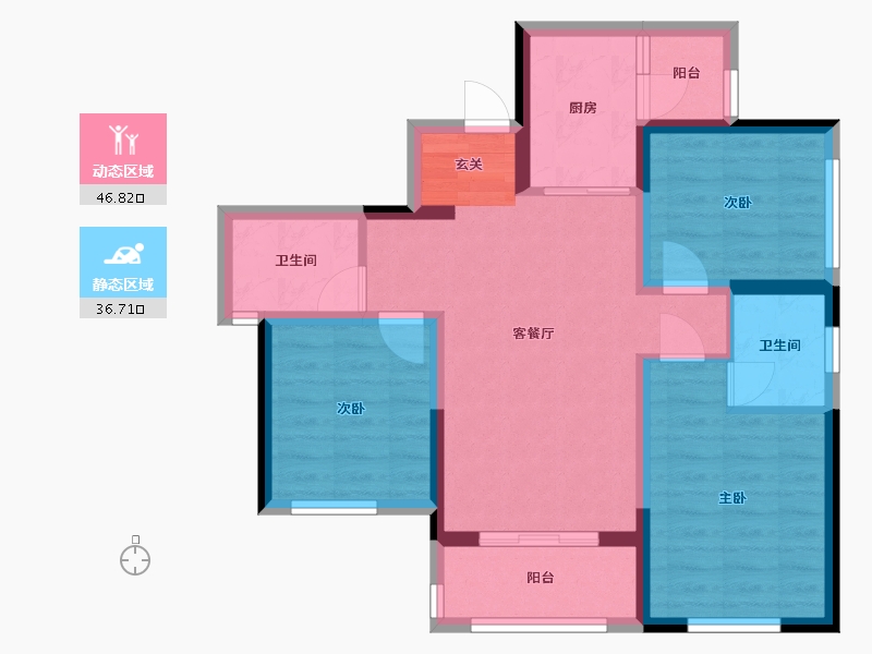 四川省-成都市-花样年江山-73.38-户型库-动静分区