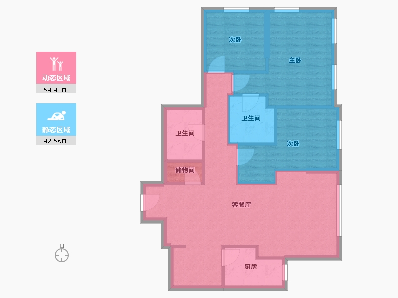 北京-北京市-远洋天地-87.53-户型库-动静分区