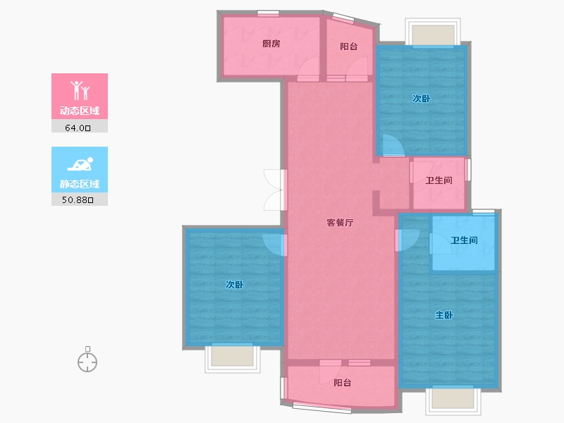 湖北省-武汉市-恋湖家园-102.43-户型库-动静分区