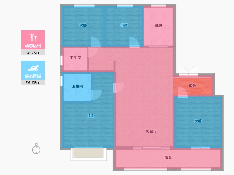 山东省-济南市-金茂府-113.00-户型库-动静分区