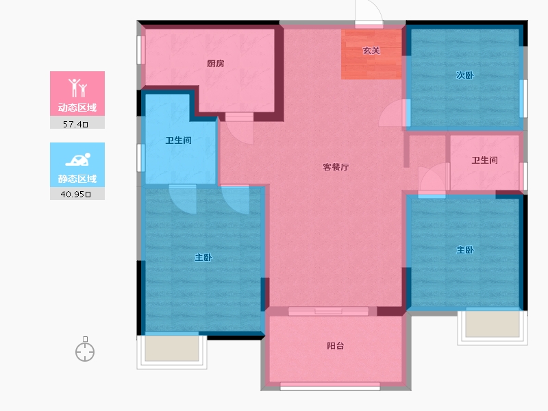 四川省-成都市-书香华府-87.51-户型库-动静分区