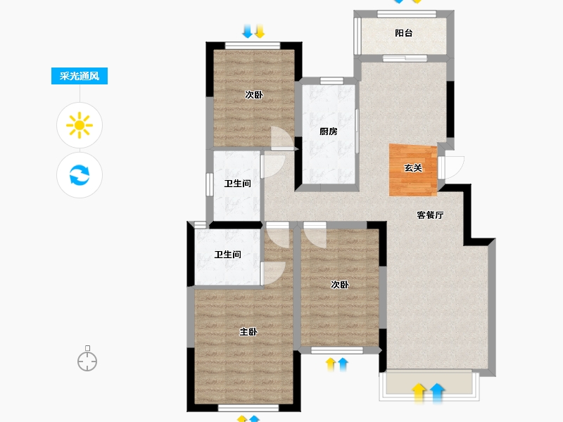 四川省-成都市-中交牧山美庐-92.08-户型库-采光通风