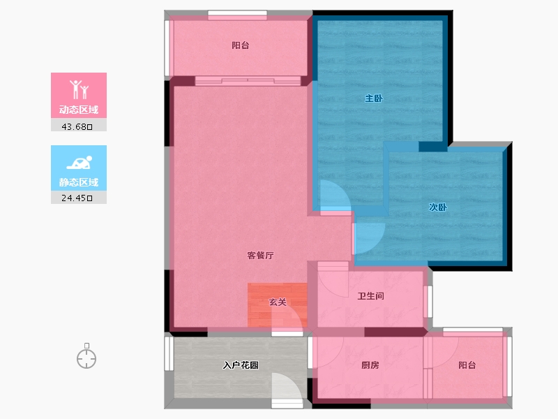 四川省-成都市-铁投天府桃源-65.35-户型库-动静分区