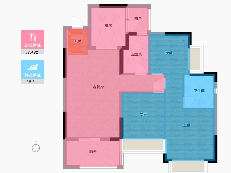 四川省-成都市-恒大牧云天峰-81.74-户型库-动静分区