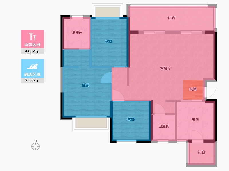 四川省-成都市-恒大滨河左岸-88.26-户型库-动静分区