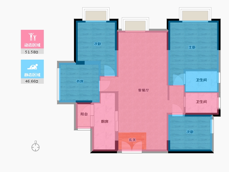 四川省-成都市-龙樾-87.56-户型库-动静分区