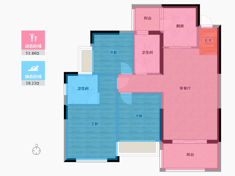 四川省-成都市-恒大滨河左岸-82.52-户型库-动静分区