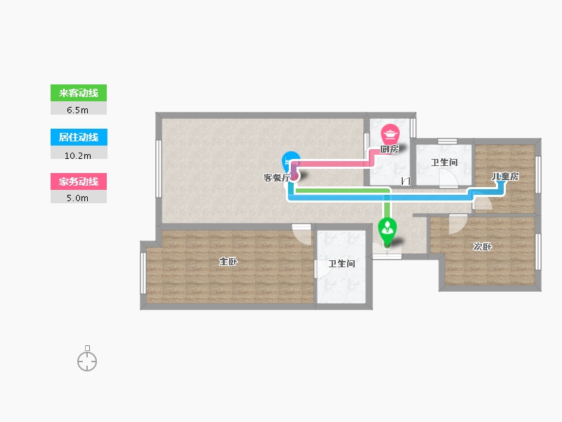 江苏省-南通市-华业玫瑰东筑-101.55-户型库-动静线