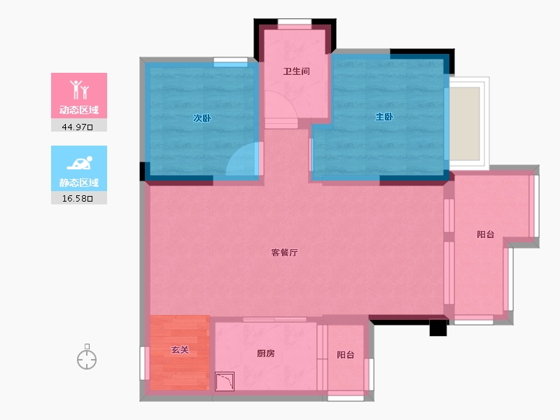 重庆-重庆市-泽科御峰-53.88-户型库-动静分区