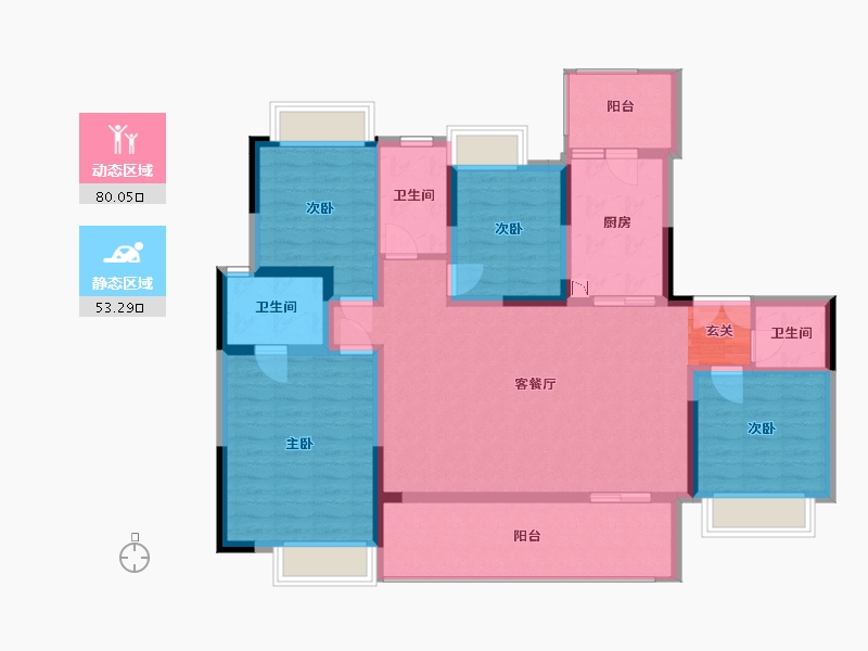 重庆-重庆市-渝高星洲-119.27-户型库-动静分区