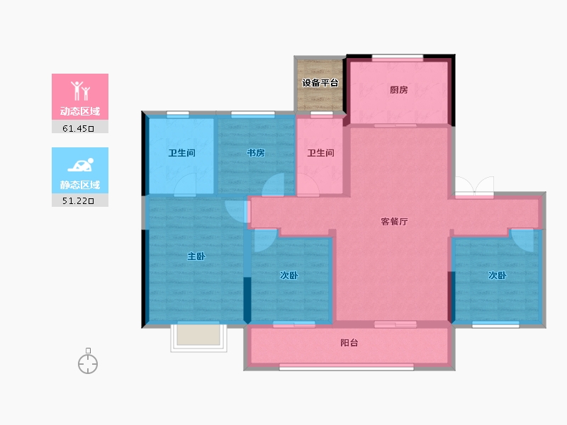 浙江省-丽水市-世茂璀璨岚园-104.07-户型库-动静分区