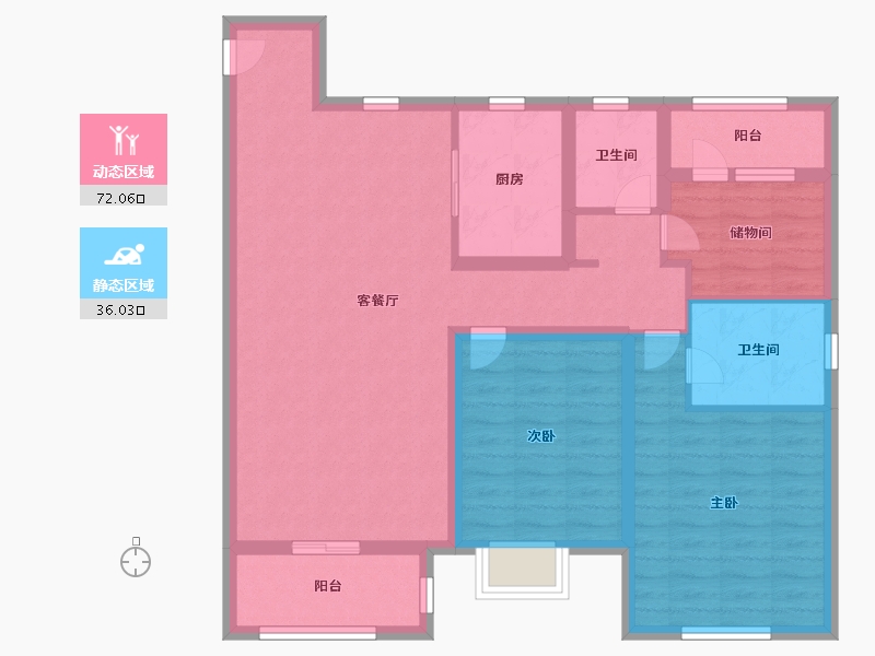 江苏省-南京市-中梁首府-95.99-户型库-动静分区