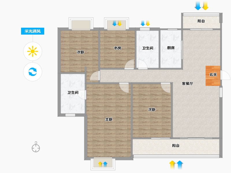 江西省-南昌市-新力东园-129.99-户型库-采光通风