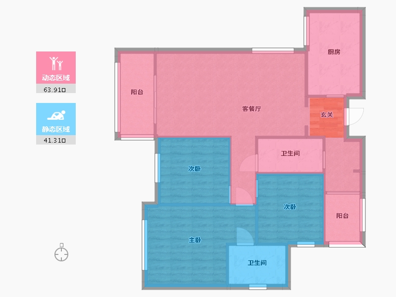 四川省-成都市-佳兆业君汇上品-95.70-户型库-动静分区