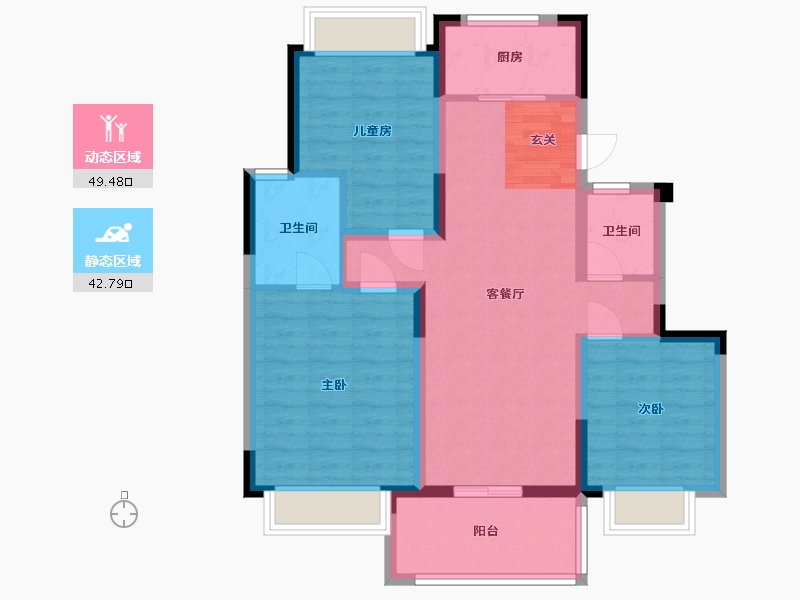 北京-北京市-融创无忌海-82.00-户型库-动静分区