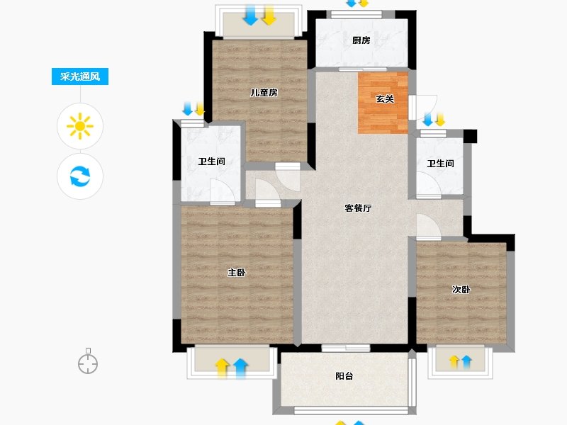 北京-北京市-融创无忌海-82.00-户型库-采光通风