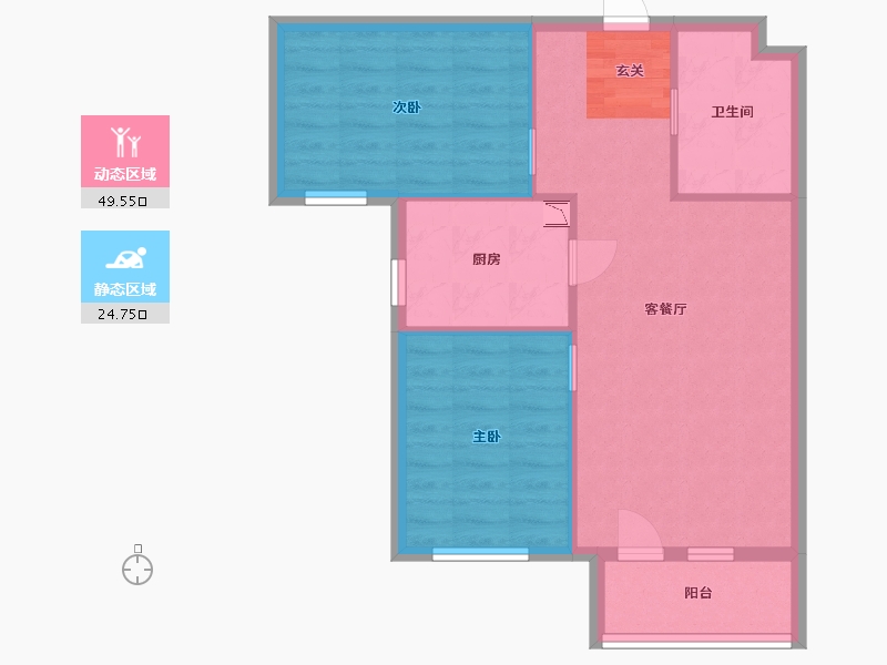 河北省-廊坊市-香河大爱城・雅园-67.11-户型库-动静分区