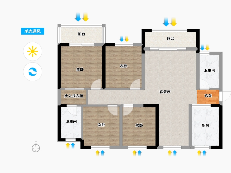 贵州省-黔东南苗族侗族自治州-常驰・山与城-97.97-户型库-采光通风