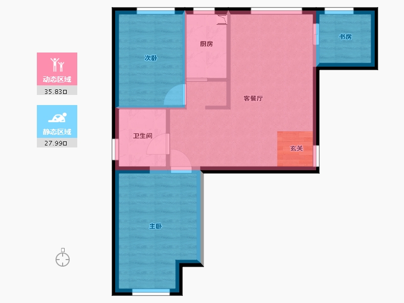 北京-北京市-大兴金茂悦-56.86-户型库-动静分区