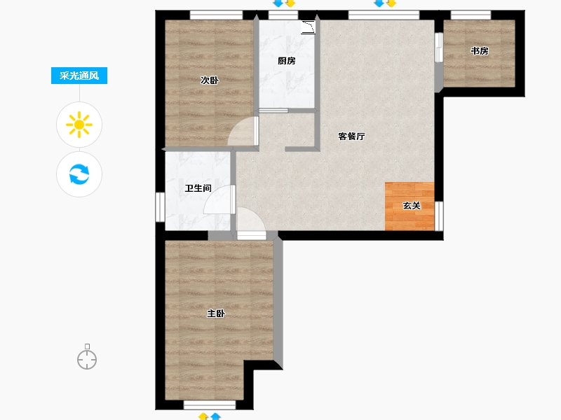 北京-北京市-大兴金茂悦-56.86-户型库-采光通风