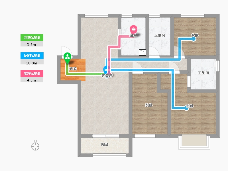 北京-北京市-融创・奥城-82.69-户型库-动静线