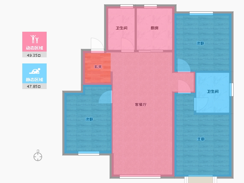 北京-北京市-铂悦名门-88.00-户型库-动静分区