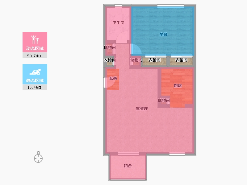 Florida-Orange-Sun Bay Apartments-61.78-户型库-动静分区