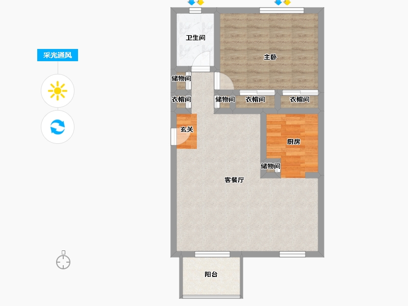 Florida-Orange-Sun Bay Apartments-61.78-户型库-采光通风