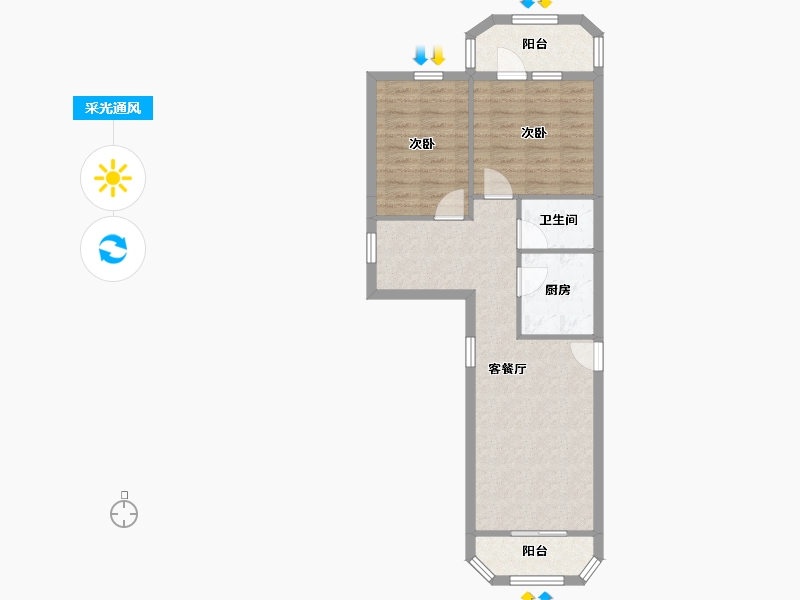 广东省-广州市-海运二街-61.16-户型库-采光通风