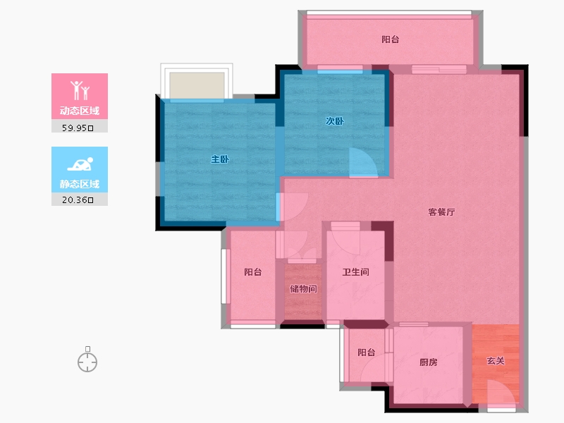 四川省-成都市-和瑞锦府-70.24-户型库-动静分区