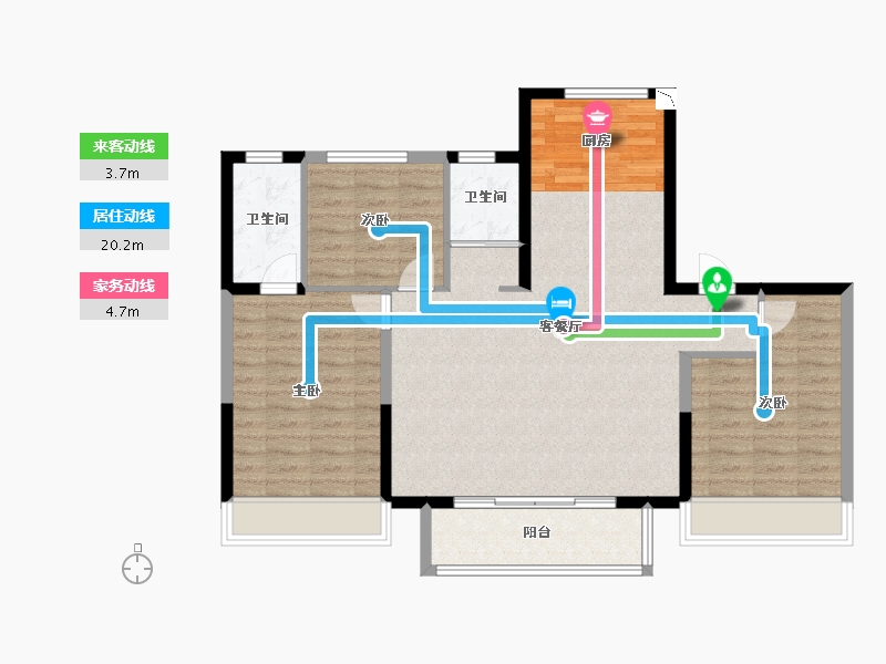 河北省-沧州市-沧州碧桂园江山樾-94.60-户型库-动静线