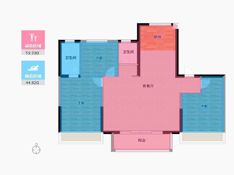 河北省-沧州市-沧州碧桂园江山樾-94.60-户型库-动静分区