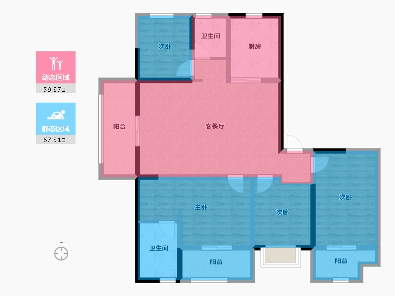 江苏省-南通市-三盛璞悦府-112.46-户型库-动静分区