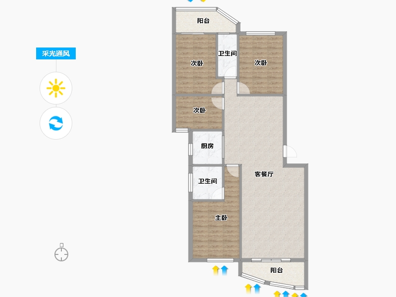 福建省-泉州市-东南豪苑-108.83-户型库-采光通风