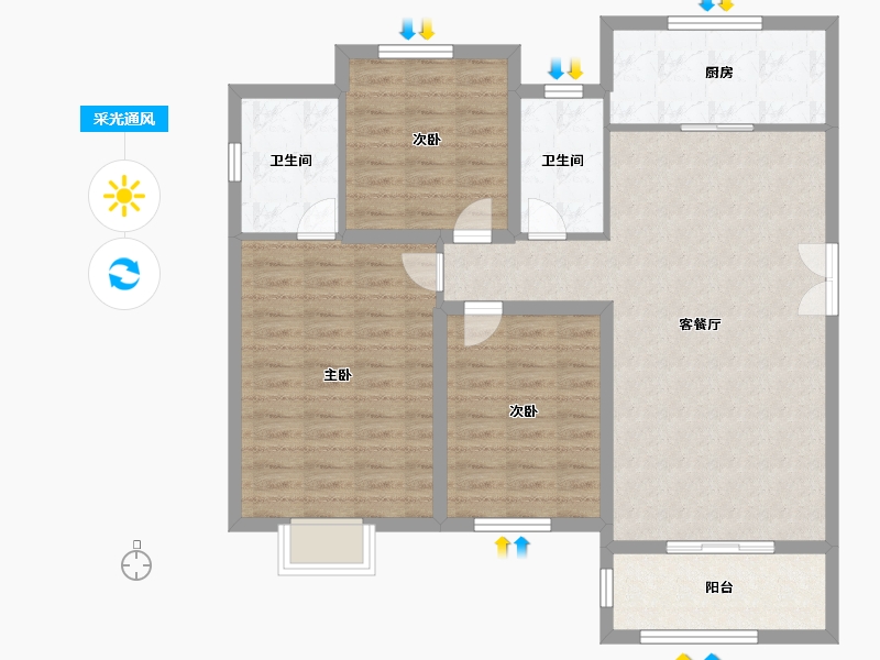 山东省-菏泽市-枫庭骊景-99.00-户型库-采光通风