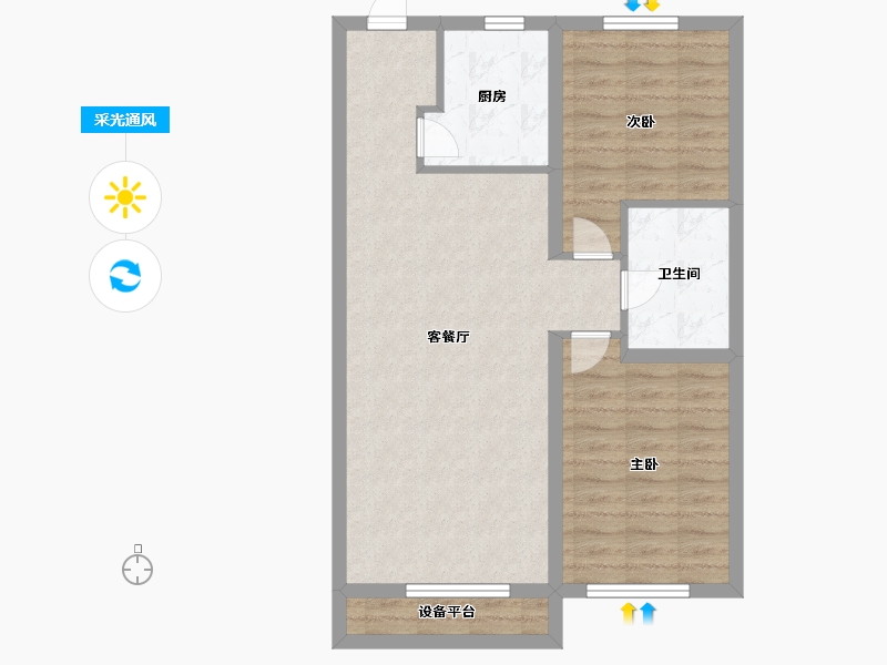 辽宁省-沈阳市-融创唐轩府-71.00-户型库-采光通风