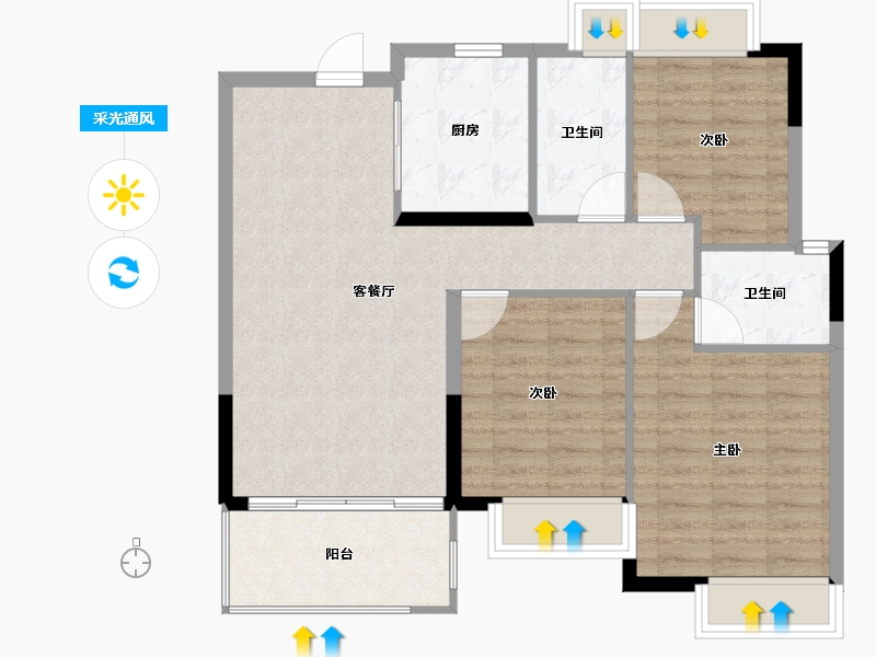 江西省-抚州市-崇仁名门学府-88.00-户型库-采光通风