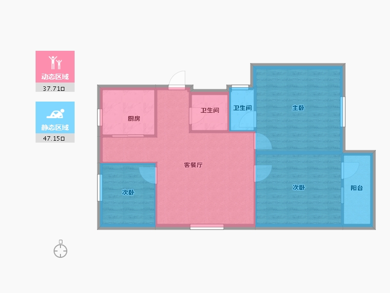 福建省-福州市-福藤苑-77.29-户型库-动静分区