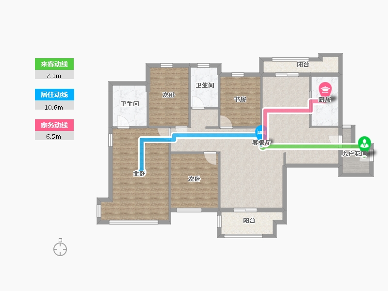 广东省-珠海市-仁恒滨海半岛4期-127.53-户型库-动静线