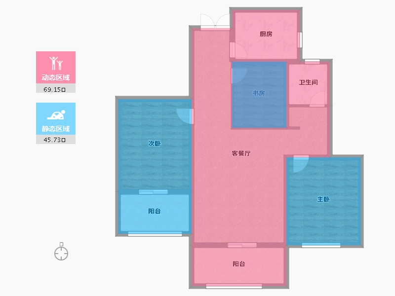 山东省-菏泽市-宜居荷苑-95.00-户型库-动静分区