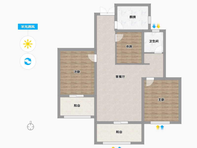 山东省-菏泽市-宜居荷苑-95.00-户型库-采光通风