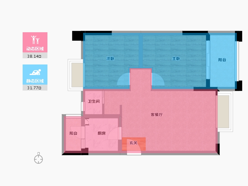 四川省-成都市-王府花园御锦苑-61.78-户型库-动静分区