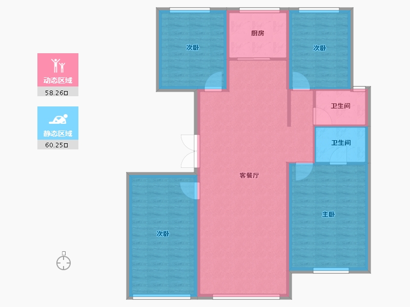 辽宁省-沈阳市-澳海·南樾府-107.42-户型库-动静分区